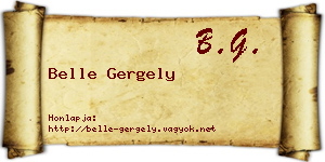 Belle Gergely névjegykártya